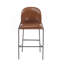 Galen Indoor Metal Upholstered Barstool, Antique Bronze Finish Frame Set Of 2