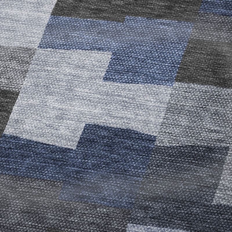 Jeté en sherpa Addison, Bleu géométrique 2