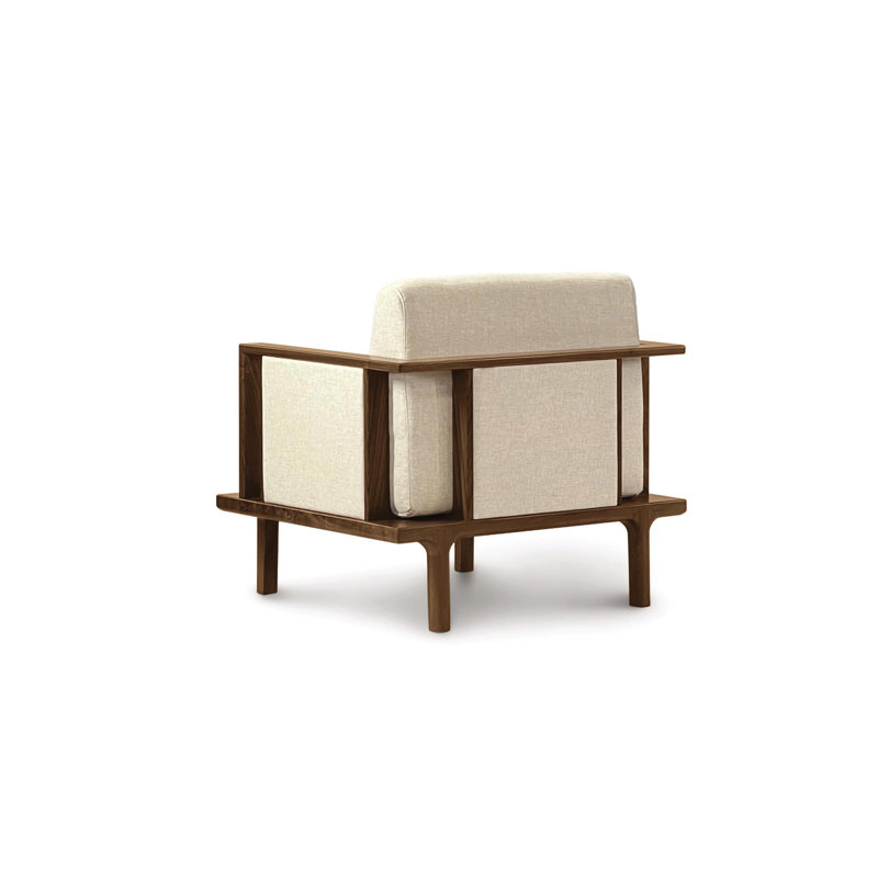 Sierra Armchair, Natural Walnut, Slate Polyester