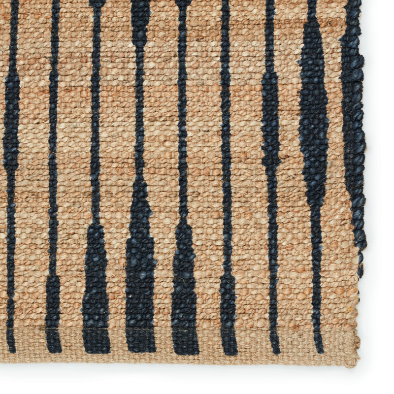 Tapis brun / noir en jute / sisal fabriqué à la main Arabela, Tapis de couloir 2 pi 6 po x 9 pi