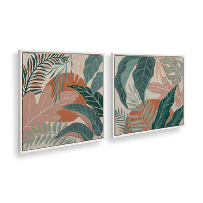 Ensemble de 2 feuilles tropicales
