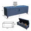 Banc de rangement avec repose-pieds 55,3 pouces avec coffre de rangement à dessus rabattable et siège rembourré avec tabouret de bout pour le couloir, lin bleu