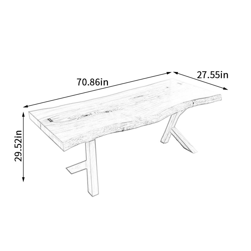 Table de salle à manger Natural Creative, H 29,52 po x L 70,86 po x l 27,55 po