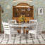 5-Piece Dining Table Set, Round Extendable Dining Table And 4 Upholstered Dining Chairs-1162613590