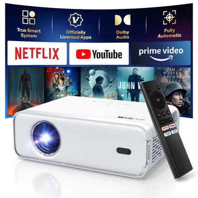 Smart Projector With Wifi And Bluetooth, Officially-Licensed, Auto Focus & Keystone, Doiby Audio, Zoom, Native 1080P Movie, Portable Outdoor Mini Proj -  BEACHWATER POOL & SPA, LLC, B0D3T44YZ2
