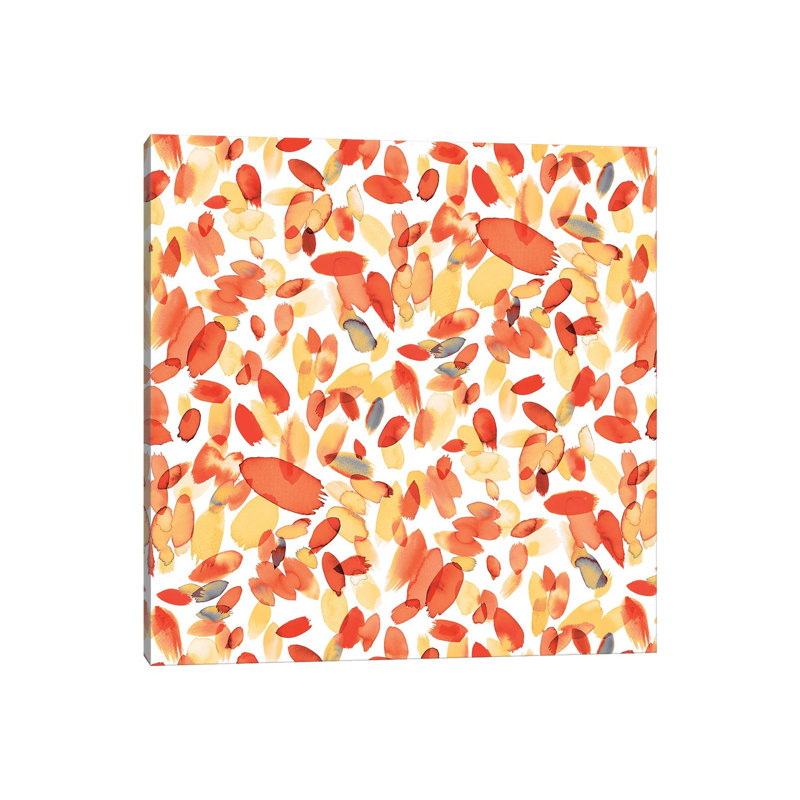 Abstract Petals Orange - Wrapped Canvas Print, 66.04cm H x 66.04cm W x 1.91cm D