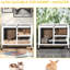 Lapin brun sur roulettes, bureau et table d'appoint, bois imperméable - Scratch - Cage Pet Home