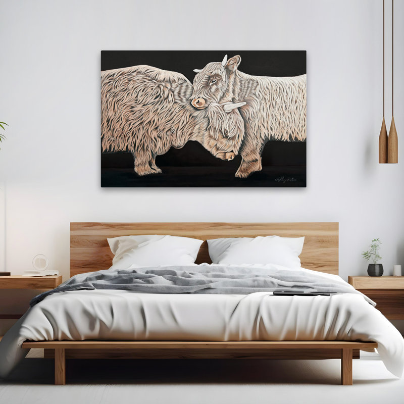 Amour inconditionnel - Art contemporain de vaches, H 60 po x l 40 po