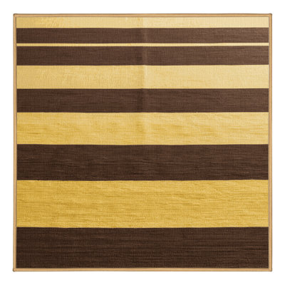 Machine Washable Horizontal Stripes Brown Area Rug