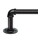 Tringle à rideaux industrielle ajustable noire résistante à la rouille Einstein