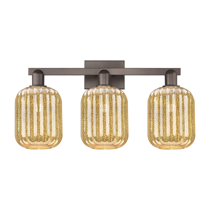 Eldon - 4 Light 36" Jar Shade Bath Vanity Light, Mercure, Bronze frotté à l'huile, Trois lumières
