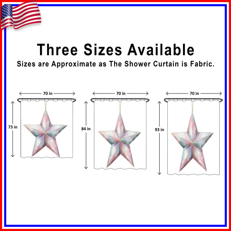 Rideaux de douche Watercolor Star, L 70 po x H 93 po