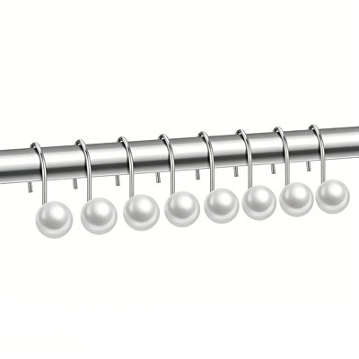 Paquet de 12 crochets de rideau de douche ivoire en fausse perle