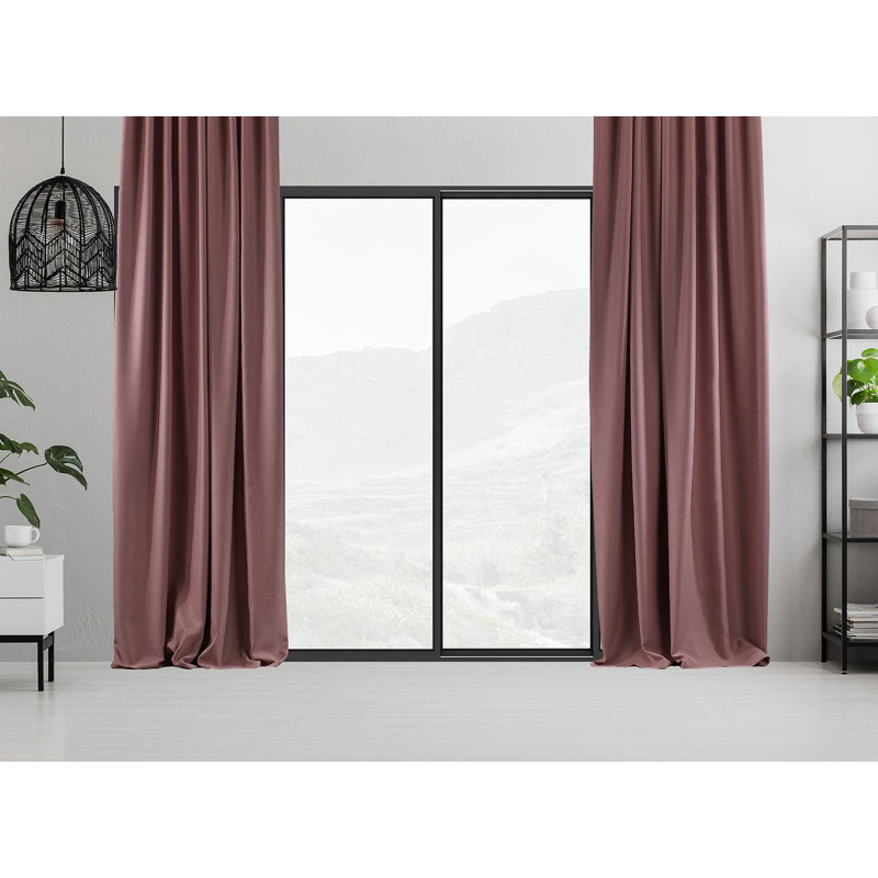 Blackout Single Curtain Panel, Pink, 260cm Width x 375cm Drop