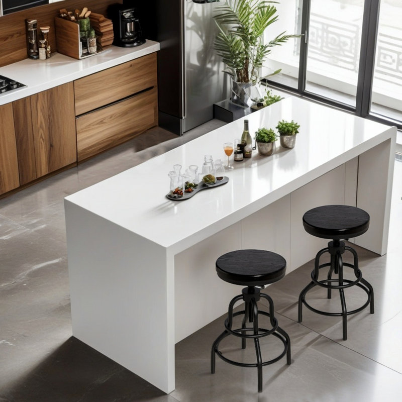 Tabouret de bar pivotant, 2, Marron foncé, Petit tabouret (siège d'une hauteur de 23,6 po)