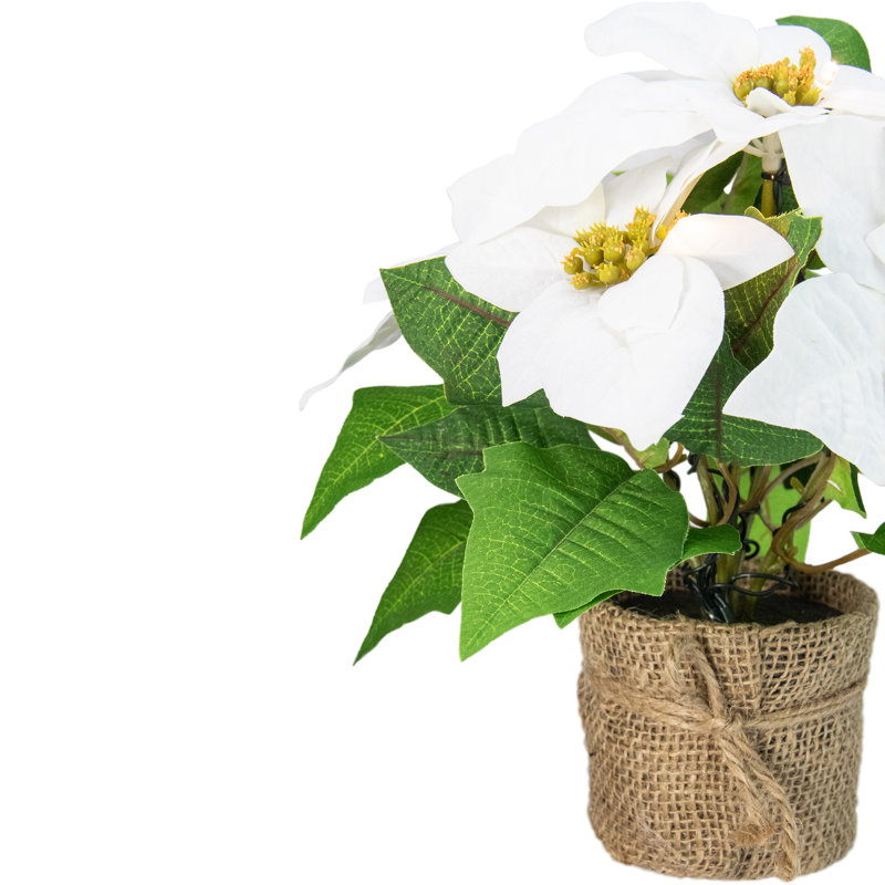 Plante artificielle blanche en pot 11,75 po à DEL - lumières claires