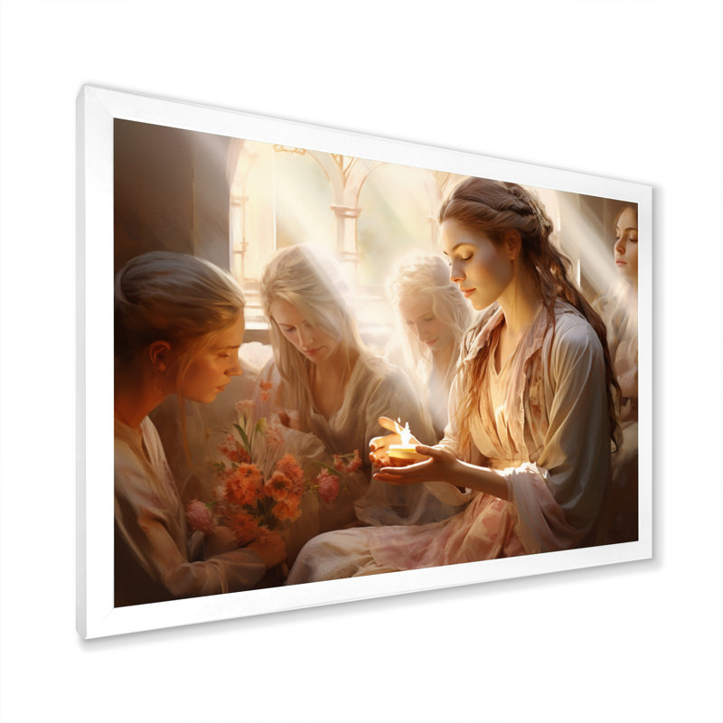 Folk Religion Miracles Embrace - impression, H 12 po x l 20 po x P 1 po, Cadre simple blanc