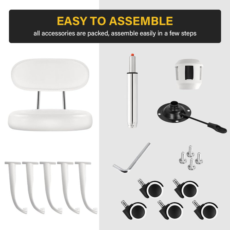 Rolling Stool With Wheels Swivel Stool With Back Height Adjustable Chair