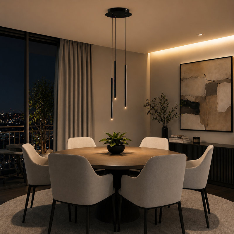 Baileyton 3 - Light LED Cluster Pendant, Black