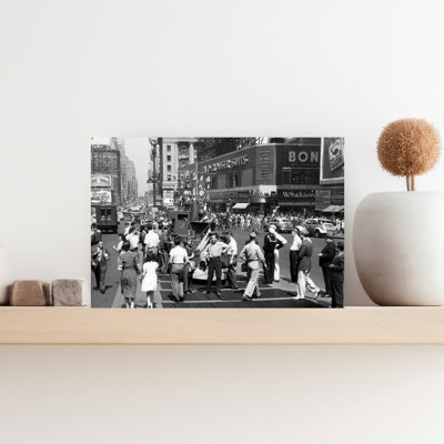 1940S Wwii Wartime Pedestrians Traffic Two Sailors Model Of Navy Ship Recruiting Station Times Square Manhattan New York Usa Abstract Contemporary ...