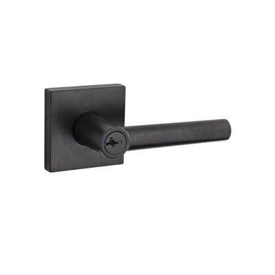 Milan Keyed Door Lever with Square Rosette and SmartKey®