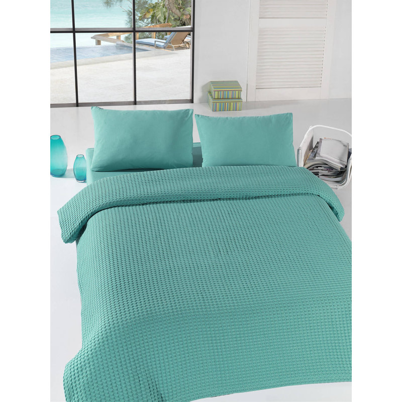 Couvre-lit / couvre-lit 100% coton Rafael, Vert
