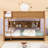 Queen Over Queen Wood Bunk Bed With Built-In Charging Station And Storage Shelves