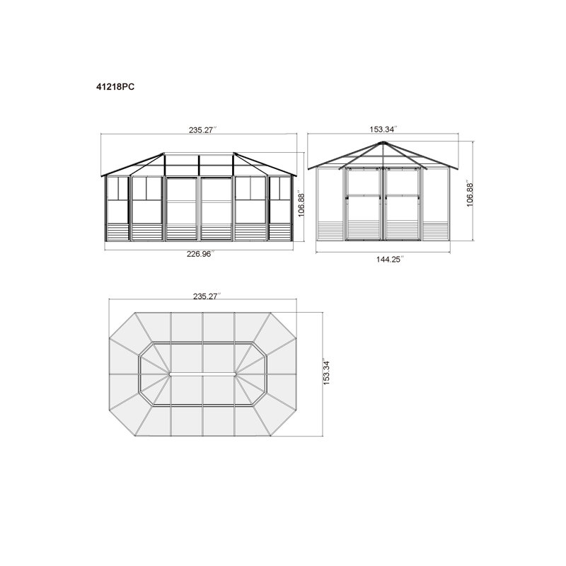 Gazebo Penguin Florence Solarium 12 Ft X 18 Ft Polycarbonate Roof In Sand, Beige, 18 Ft. W x 12 Ft. D