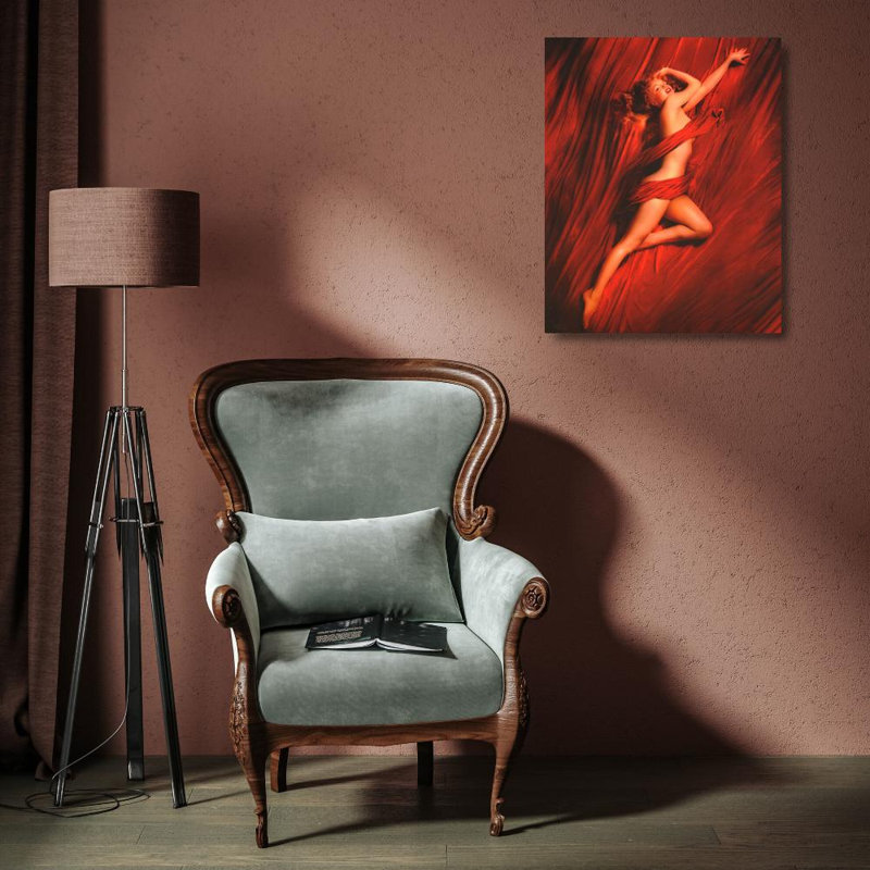 Marilyn Monroe - Soie rouge, H 18 po x l 14 po