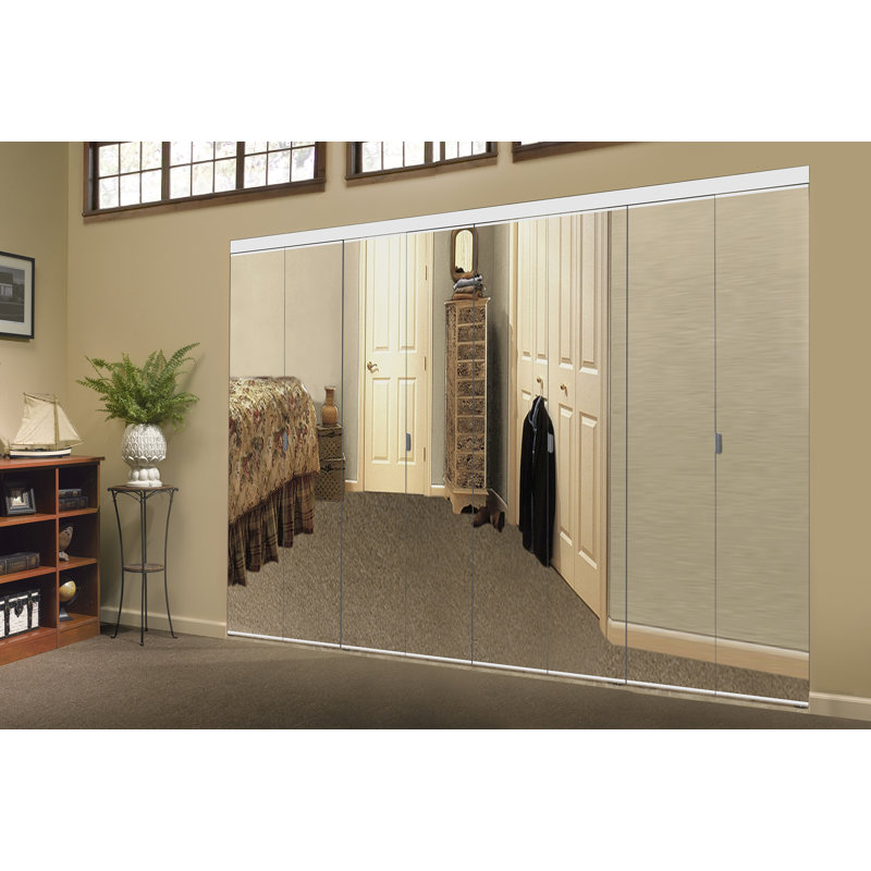 Porte pliante en panneau de fibres à densité moyenne avec rebord biseauté, Blanc, 120 po x 80 po