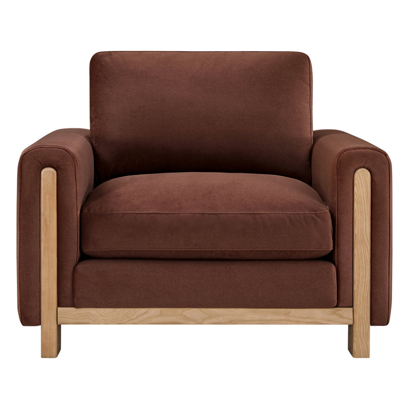 Fauteuil rembourré 43,3 po Adika, Brique