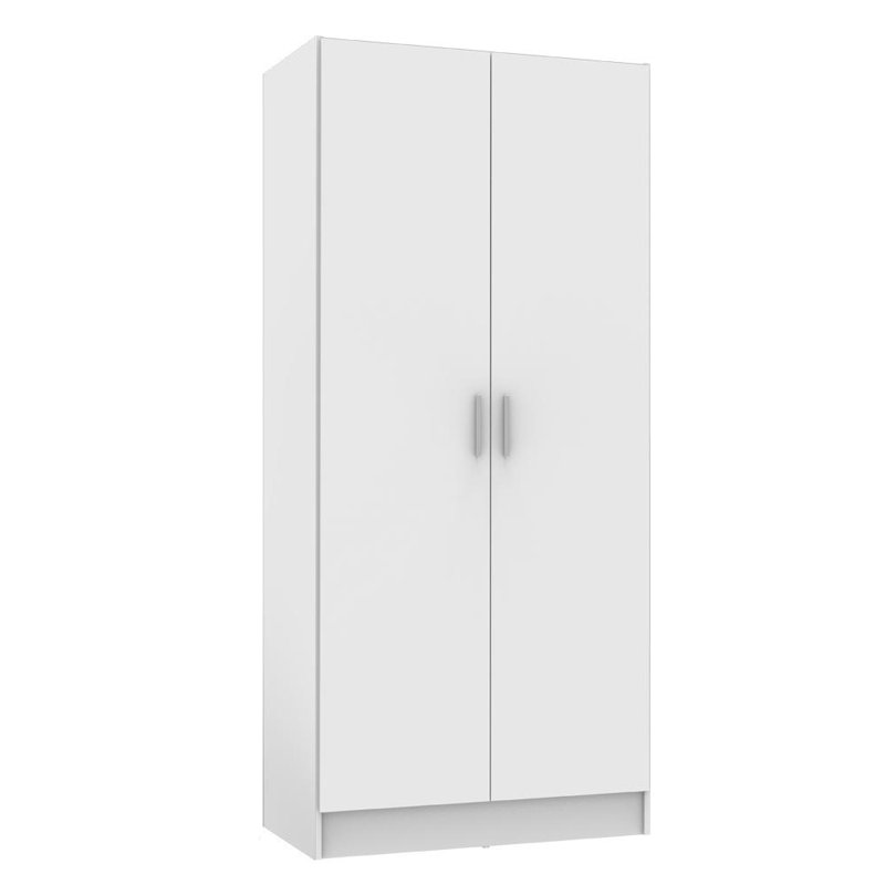Armoire de rangement garde-robe, 2 portes, Blanc