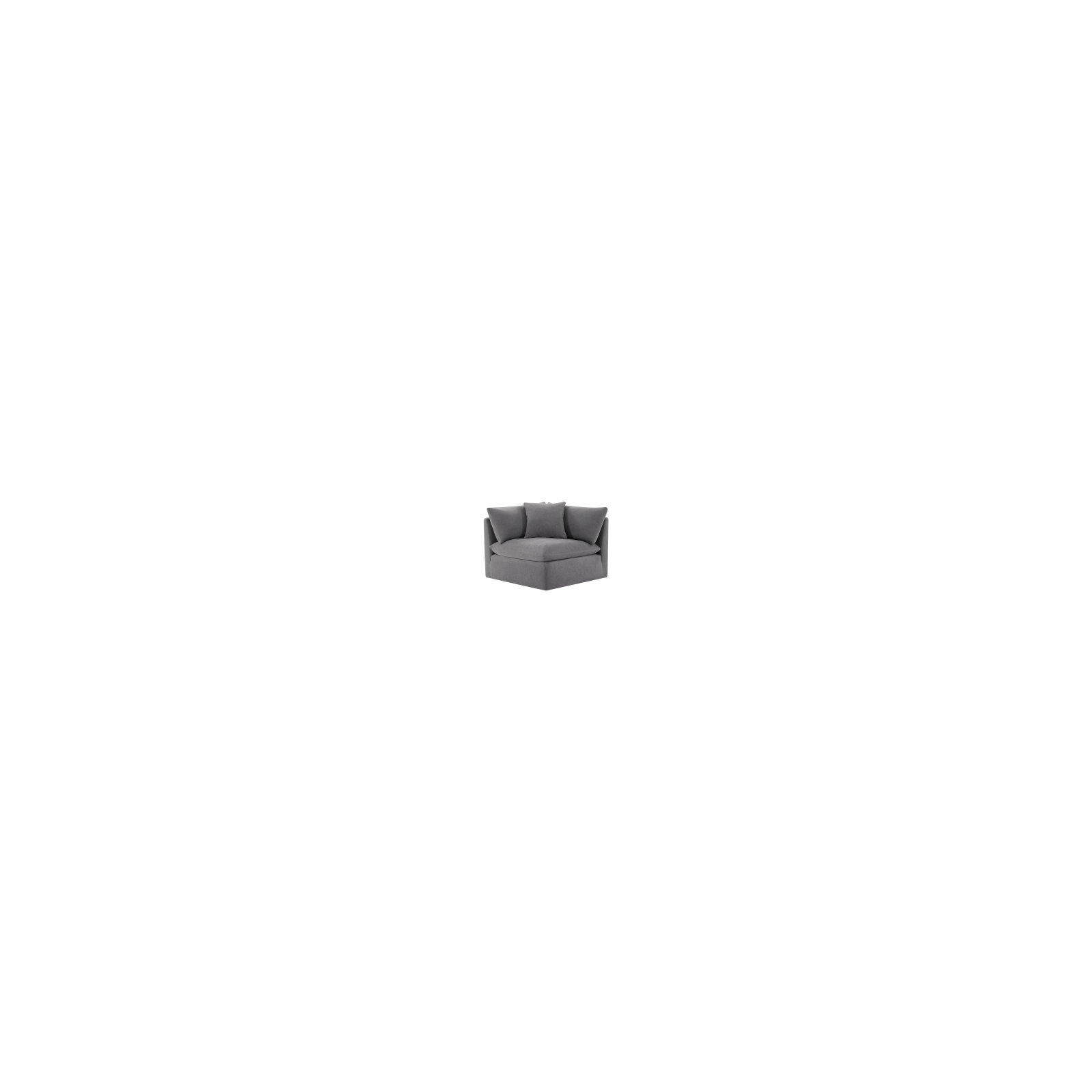 Annabella Corner Modular Chair, Elite Pewter Textured Performance Chenille