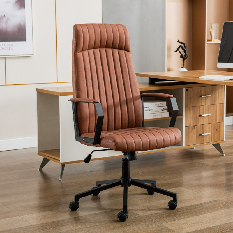 Chaise de bureau Jazzmynn Shea, Brun