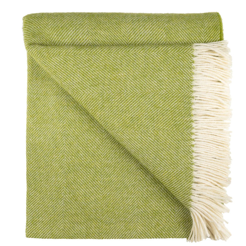 Jeté tissé en laine d'agneau Shetland, Lime