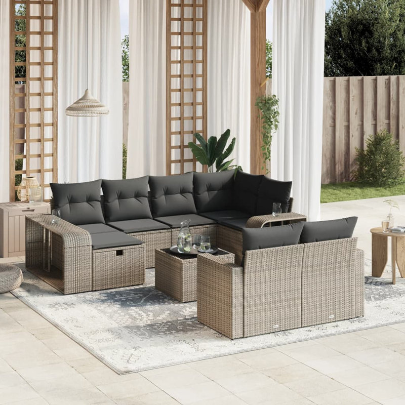 Ensemble de canapé de jardin Vidaxl gris