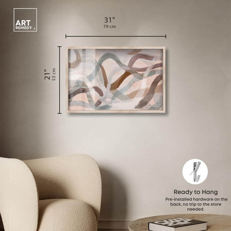 «Desert Trails Living Room» par Art Remedy, H 21 po x l 31 po, Crème, crème
