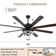 Terriek 72" DIY Shade Reversible Caged Ceiling Fan with Dimmable LED Light and Remote