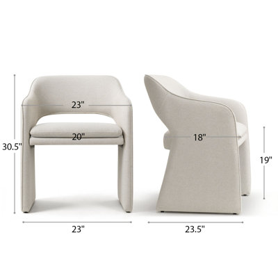 19" Seat Height Upholstered Waterproof Dining Armchair