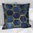 Gold Blue Hexagon Print - Modern Throw Pillow-108514422