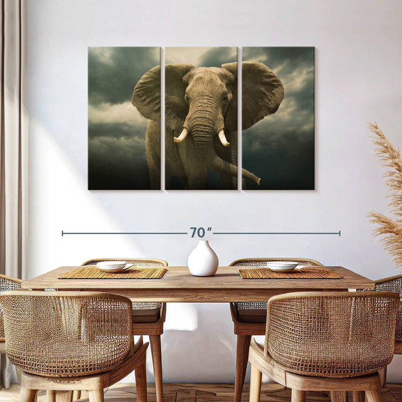 Éléphant mâle Brampt, H 36 po x l 57 po