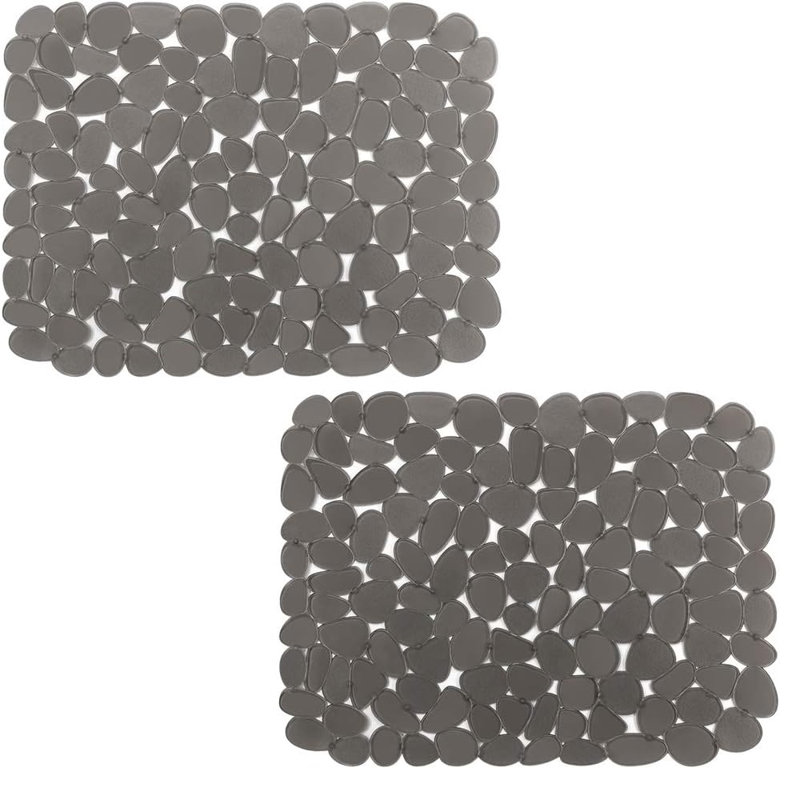 Pebble Sink Mats for Stainless Steel Sink, PVC Sink Saddle Protectors Kitchen, Gray