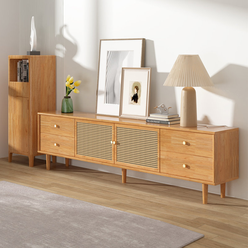Meuble télé simple en rotin, 62.99"