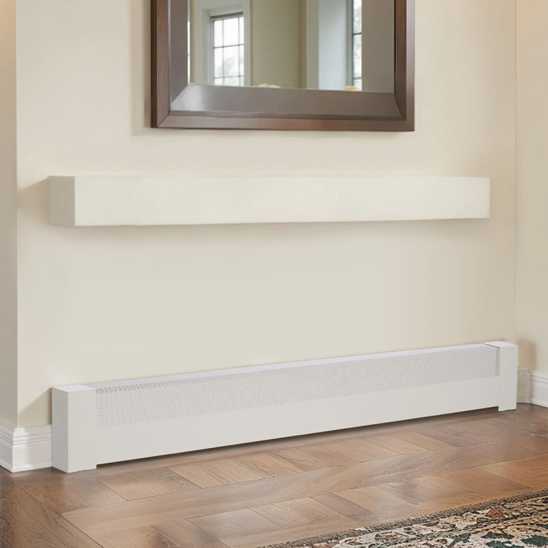 Plinthe chauffante de 5 pi de série standard pour chambre à coucher - blanc, H 7,6 po x l 60,08 po x P 3,15 po