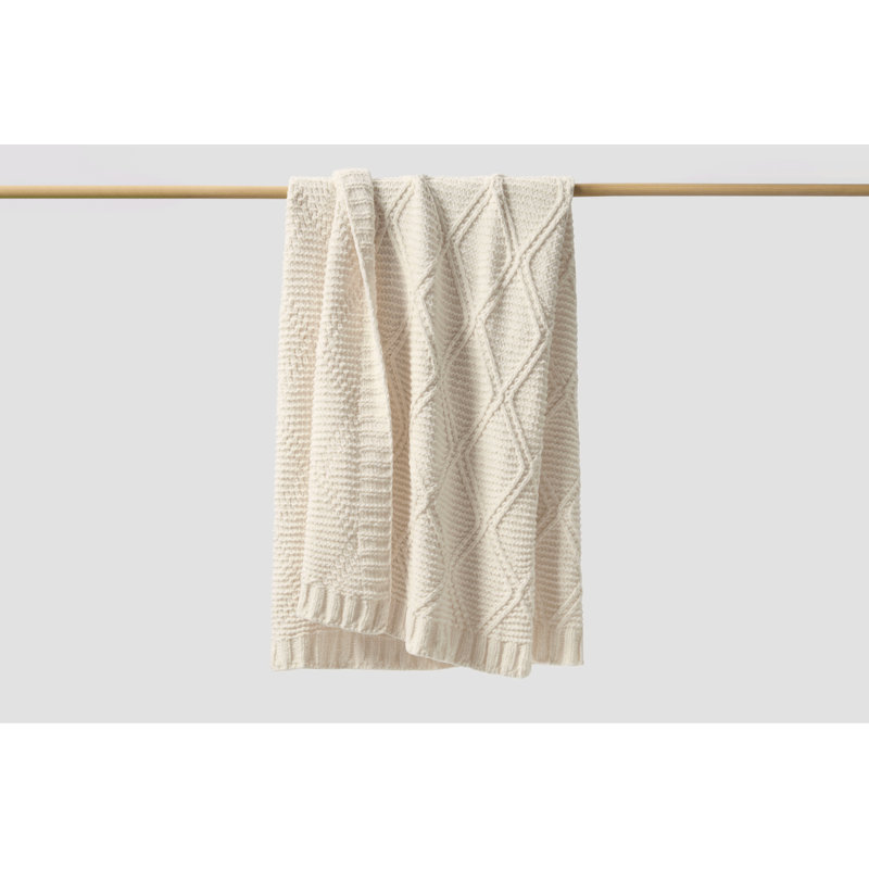 Jeté Diamond Chenille - Ivoire, Ivory