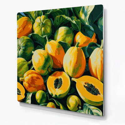 «Hawaiian Papayas Green», art mural en métal