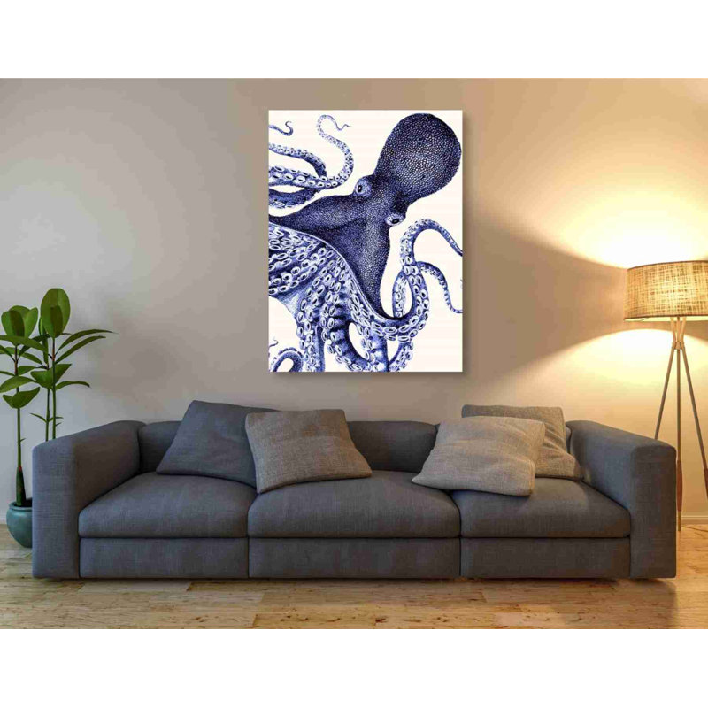 «Landscape Blue Octopus» par Fab Funky, art mural sur toile, 54" H x 40" W