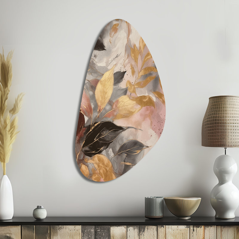 Art mural asymétrique en métal Hedy - Herbs Fall, H 39 po x l 21 po
