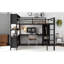Lit mezzanine en métal pour tous les âges, grand lit avec bureau et garde-robe pratique et rangement-130080275-130080272