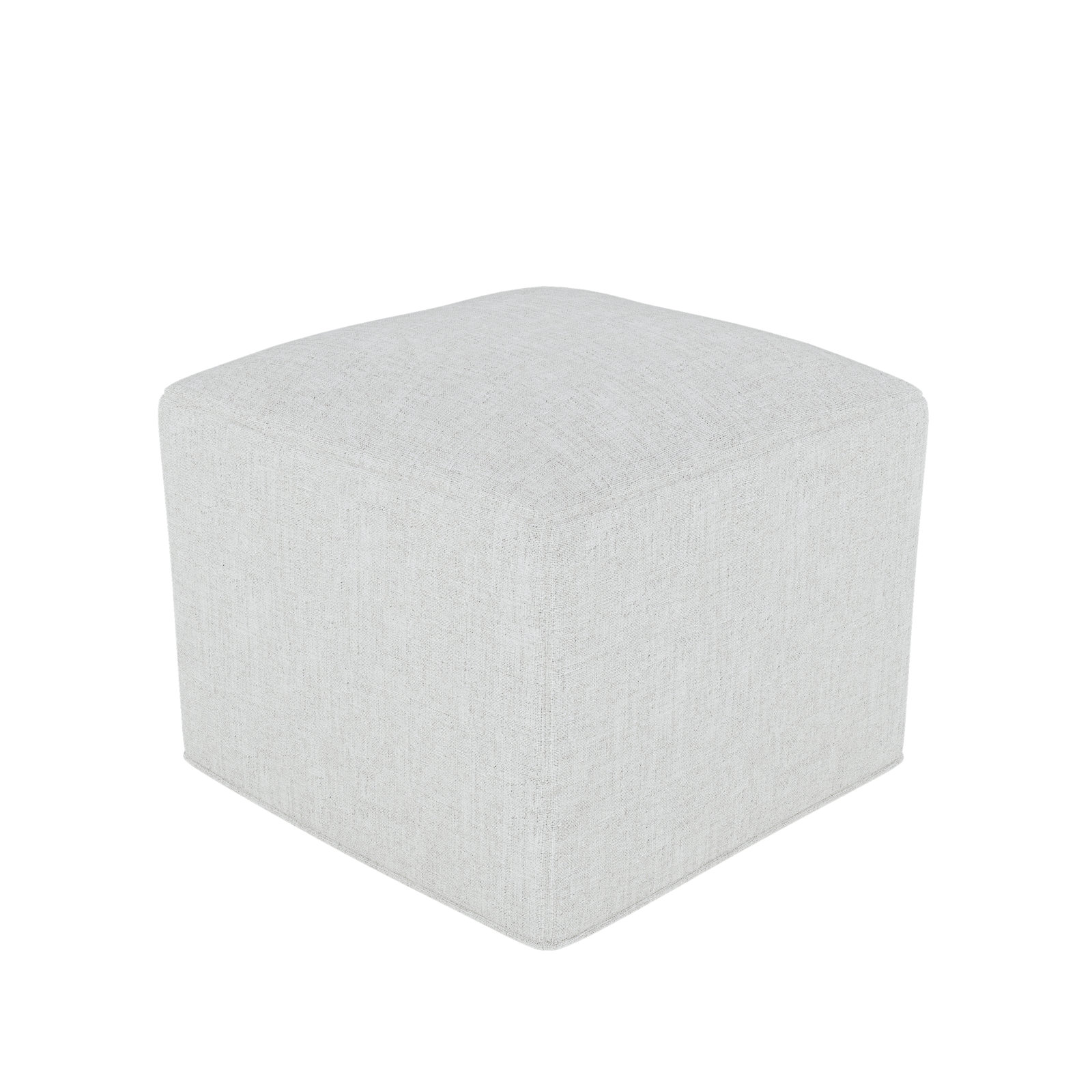 Praia Sunbrella® Upholstered 22" Outdoor Ottoman, Canvas White Sunbrella® Canvas